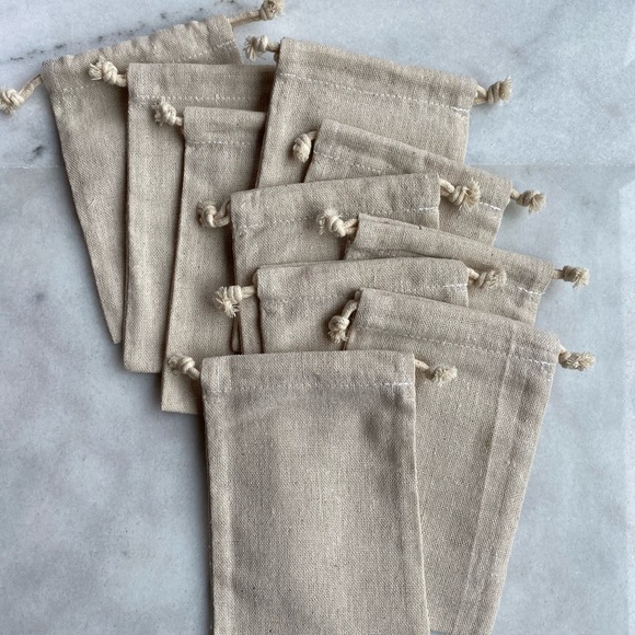 🆕 10 x Linen Bags - Picture 2 of 4